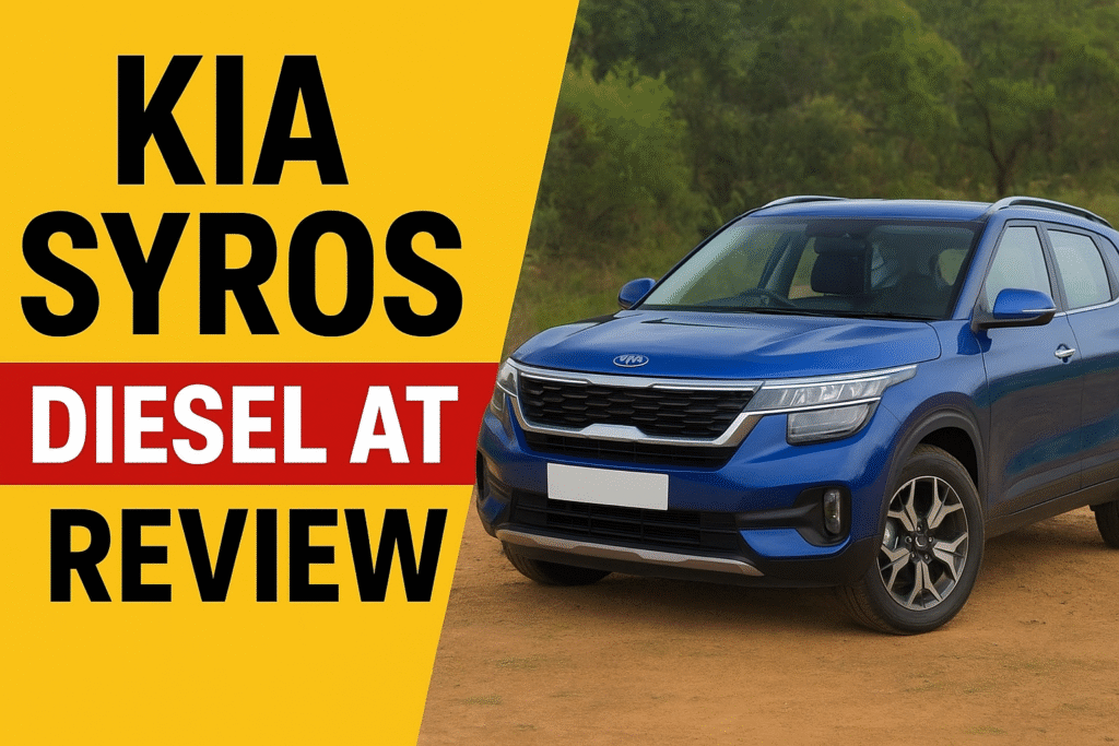 Kia Syros Diesel AT front profile on road