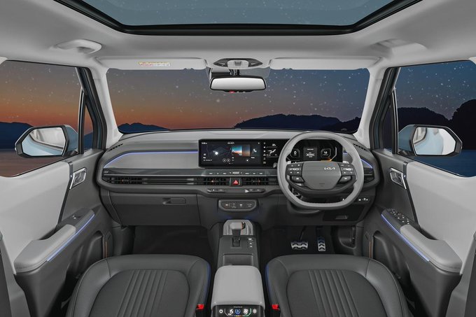 Kia Syros Diesel AT interior cabin with infotainment system